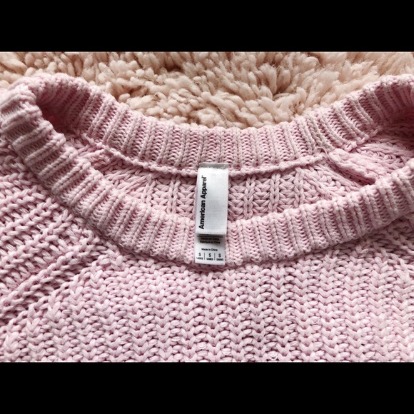 American Apparel Pink Crop Fisherman Sweater - Picture 5 of 5